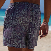 Load image into Gallery viewer, Purple Tribal Swim Short