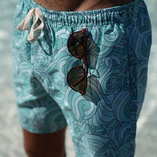 Load image into Gallery viewer, Abstract Green Swim Short
