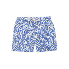 Load image into Gallery viewer, Abstract Blue Swim Short