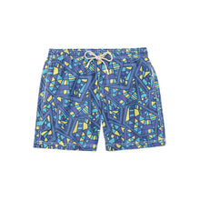 Load image into Gallery viewer, Abstract Mosaic Swim Short