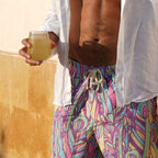 Feathered Ethnic Swim Short