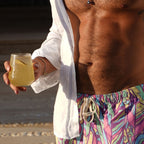 Feathered Ethnic Swim Short