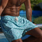 Abstract Green Swim Short