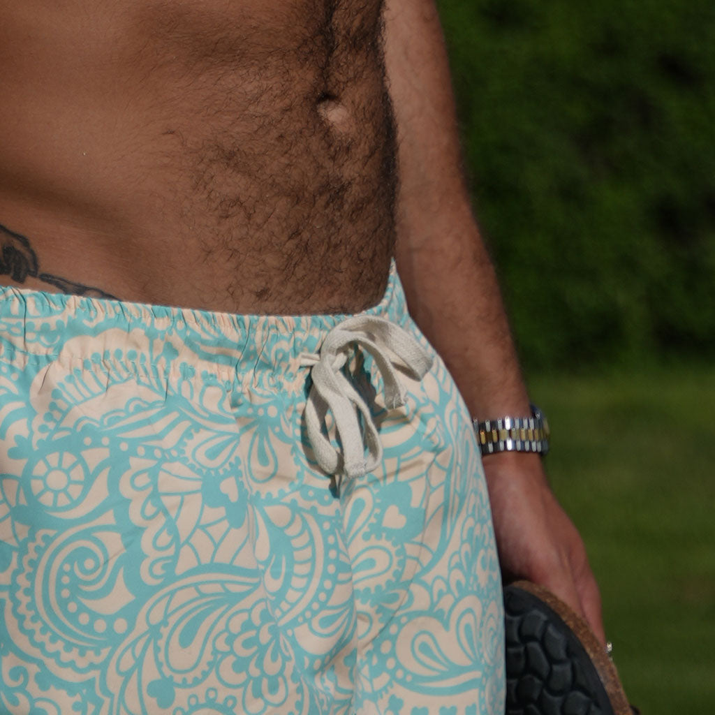 Yellow Floral Swim Short