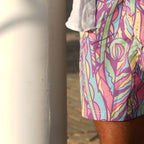 Feathered Ethnic Swim Short