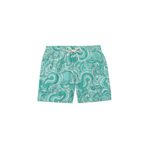 Abstract Green Kids Swim Short