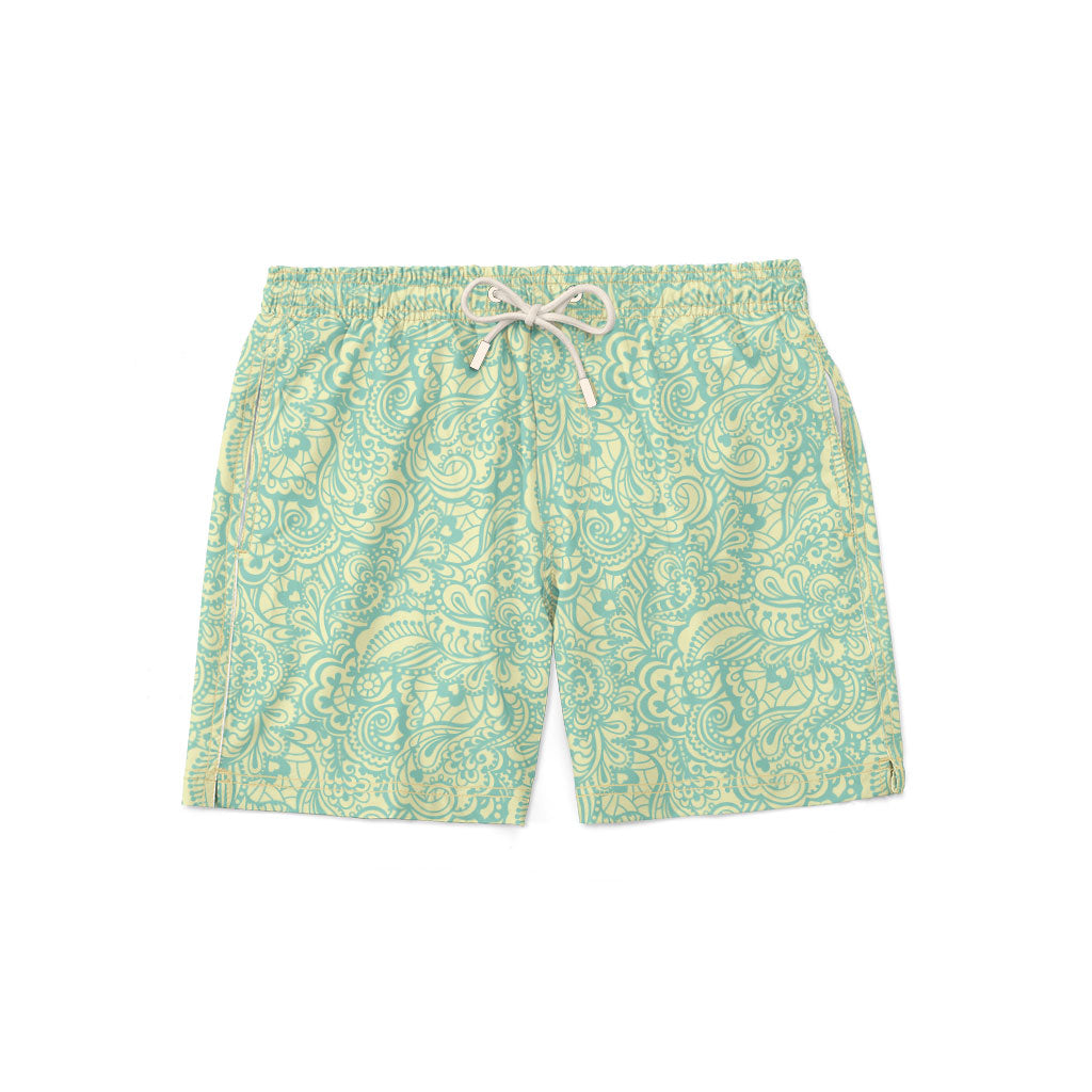 Yellow Floral Swim Short