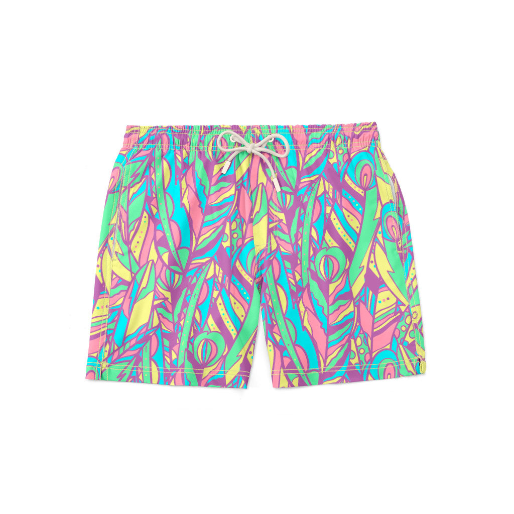 Feathered Ethnic Swim Short