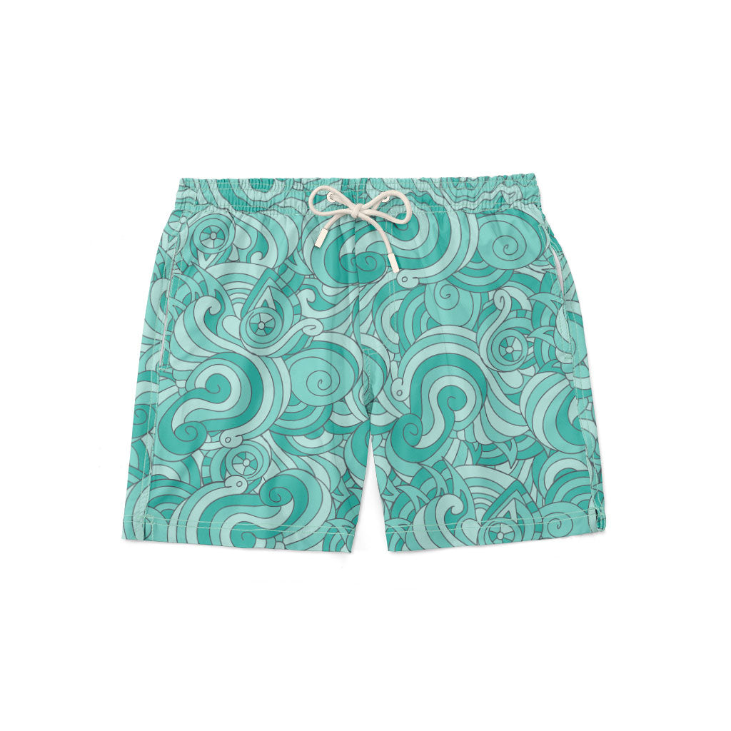 Abstract Green Swim Short