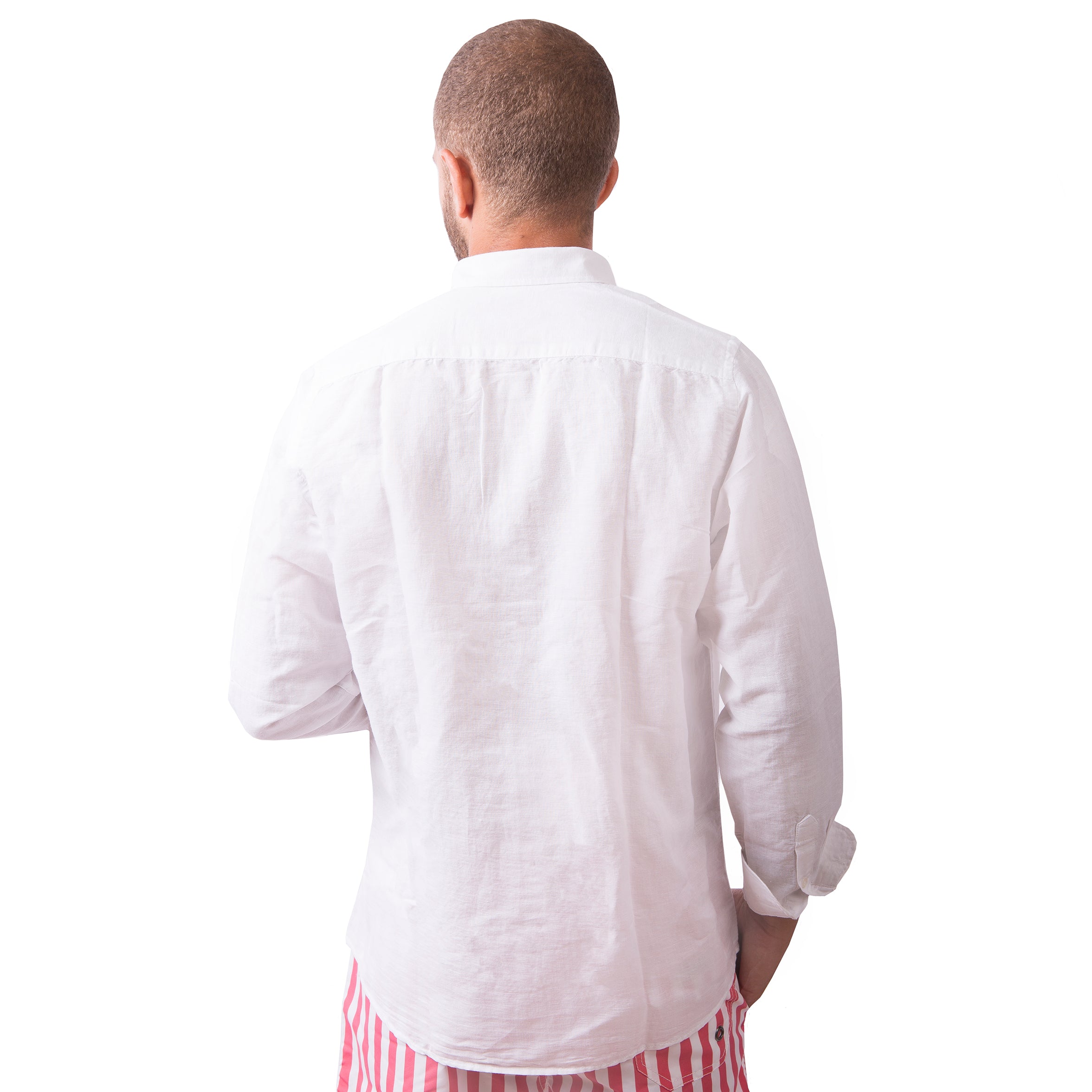 Classic Linen Long Sleeve Shirt - White