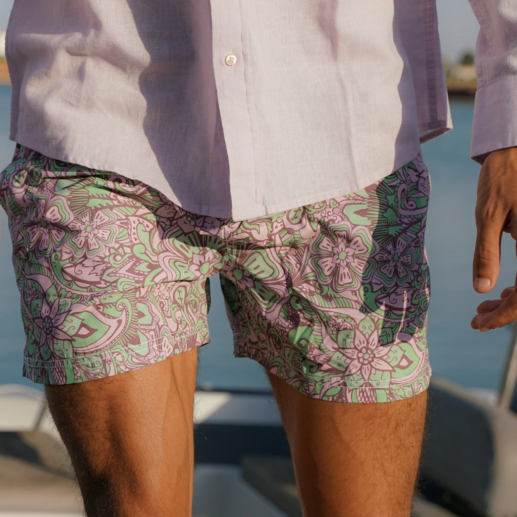 Indian Floral Swim Short
