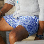 Abstract Blue Swim Short