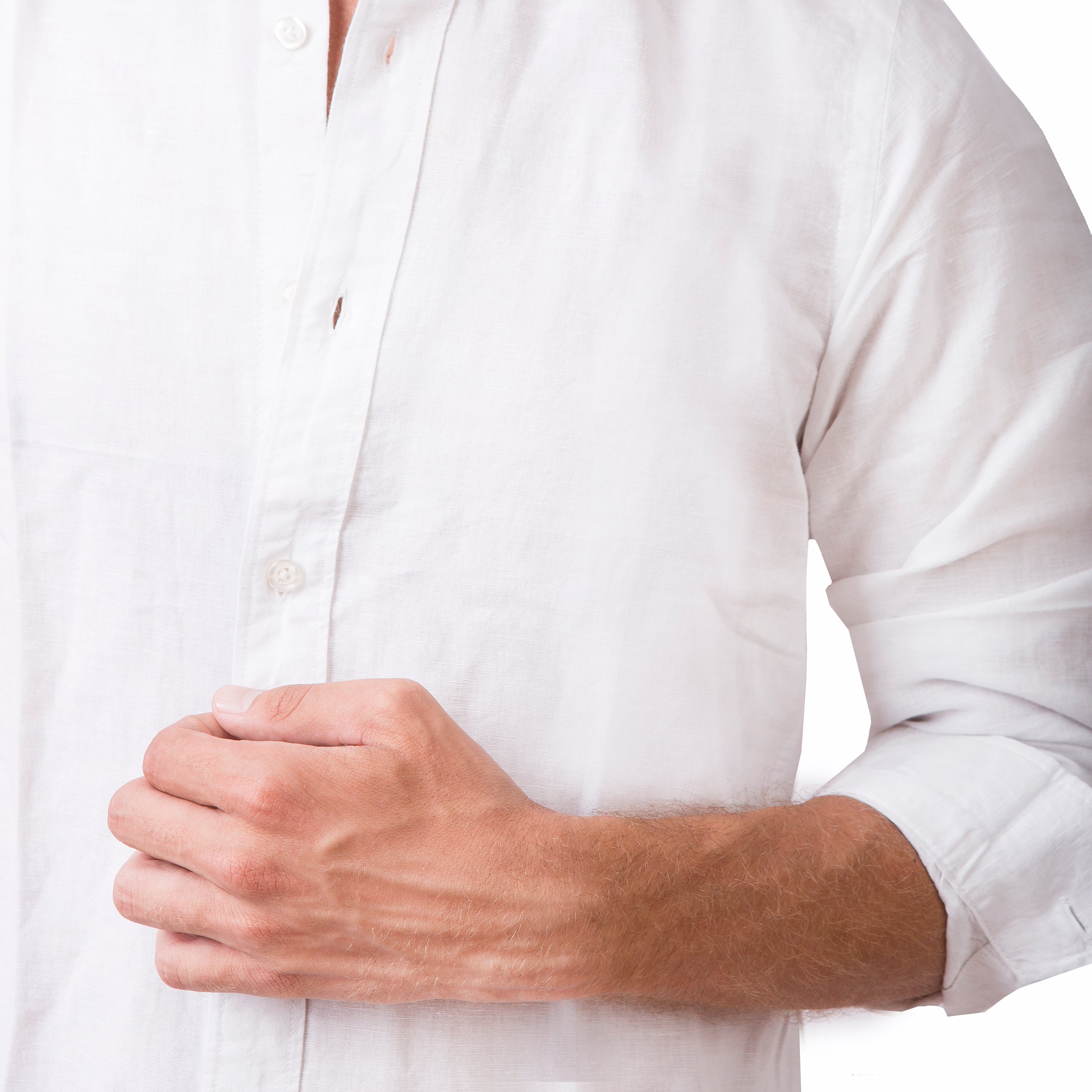 Classic Linen Long Sleeve Shirt - White