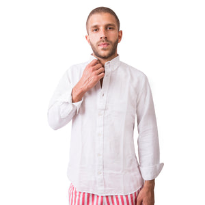 Classic Linen Long Sleeve Shirt - White