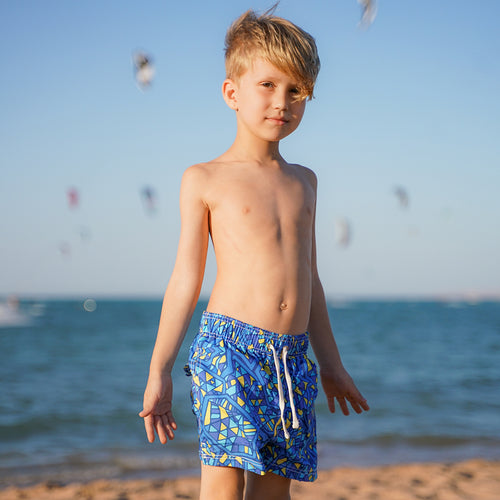 Abstract Mosaic Kids Swim Short