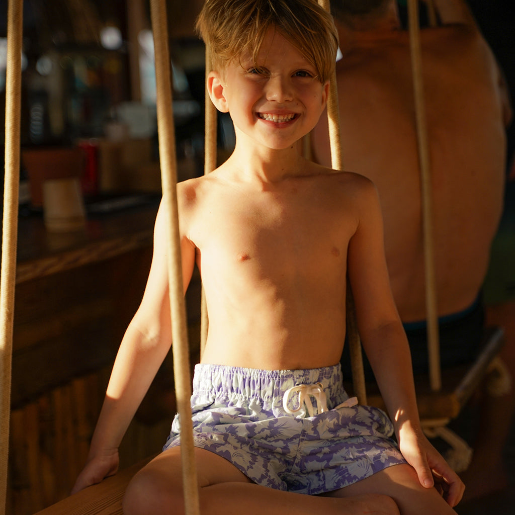 Abstract Floral Kids Swim Short