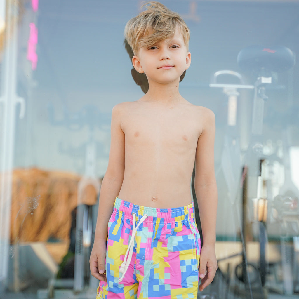 Geo Colors Kids Swim Short