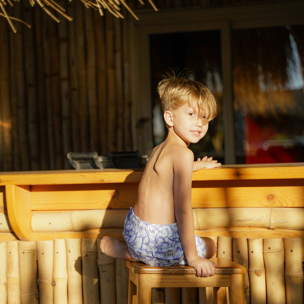 Abstract Floral Kids Swim Short