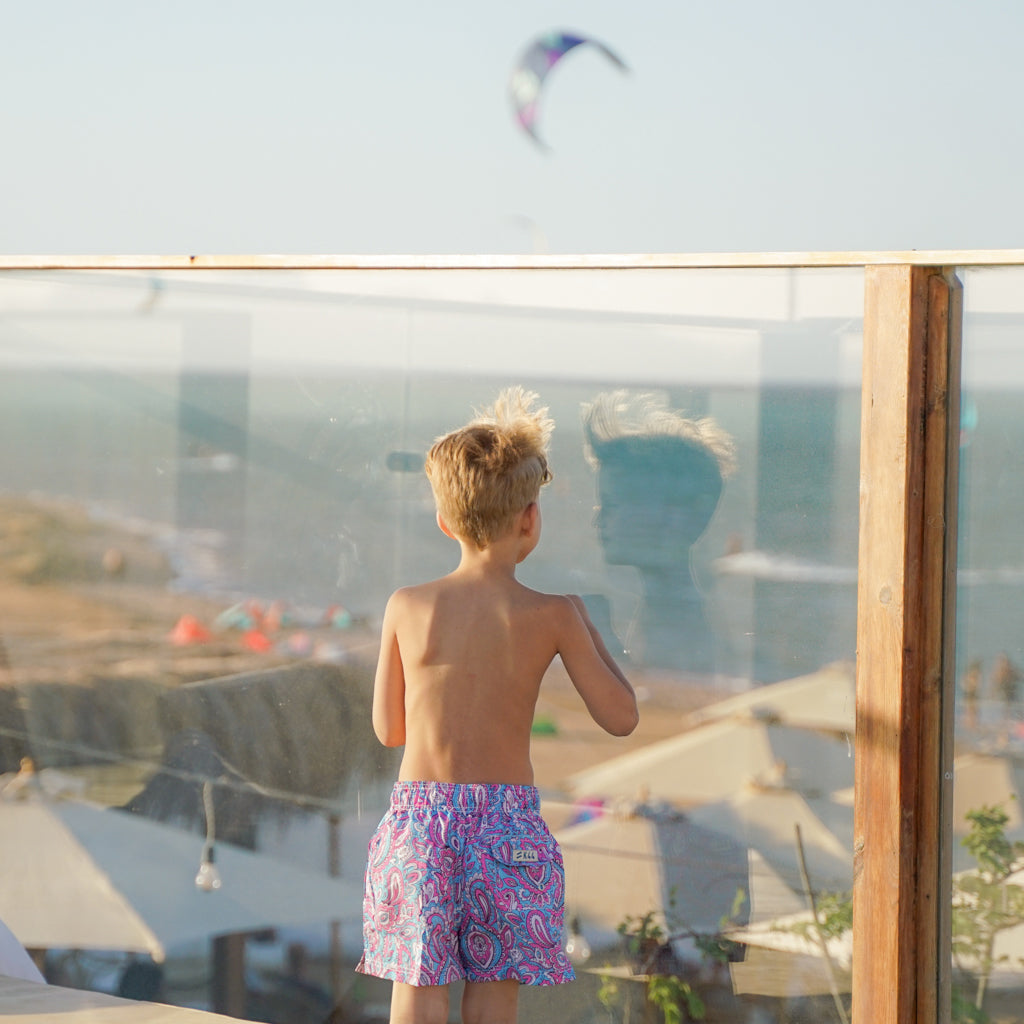 Floral Leaf Kids Swim Short