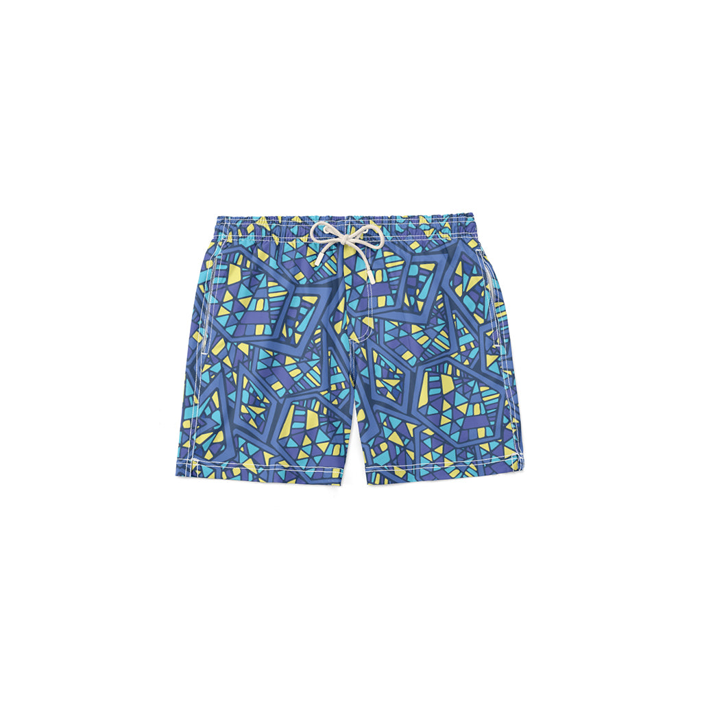 Abstract Mosaic Kids Swim Short