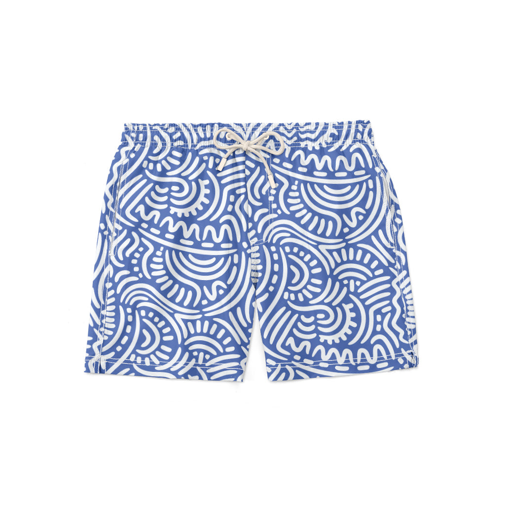 Abstract Blue Swim Short