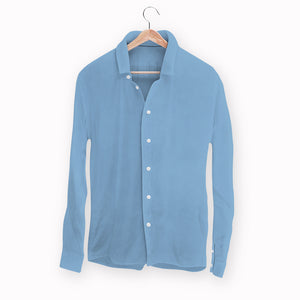 Classic Linen Long Sleeve Shirt - Baby Blue